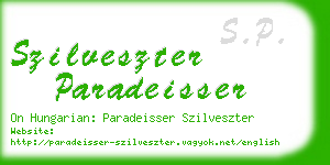 szilveszter paradeisser business card